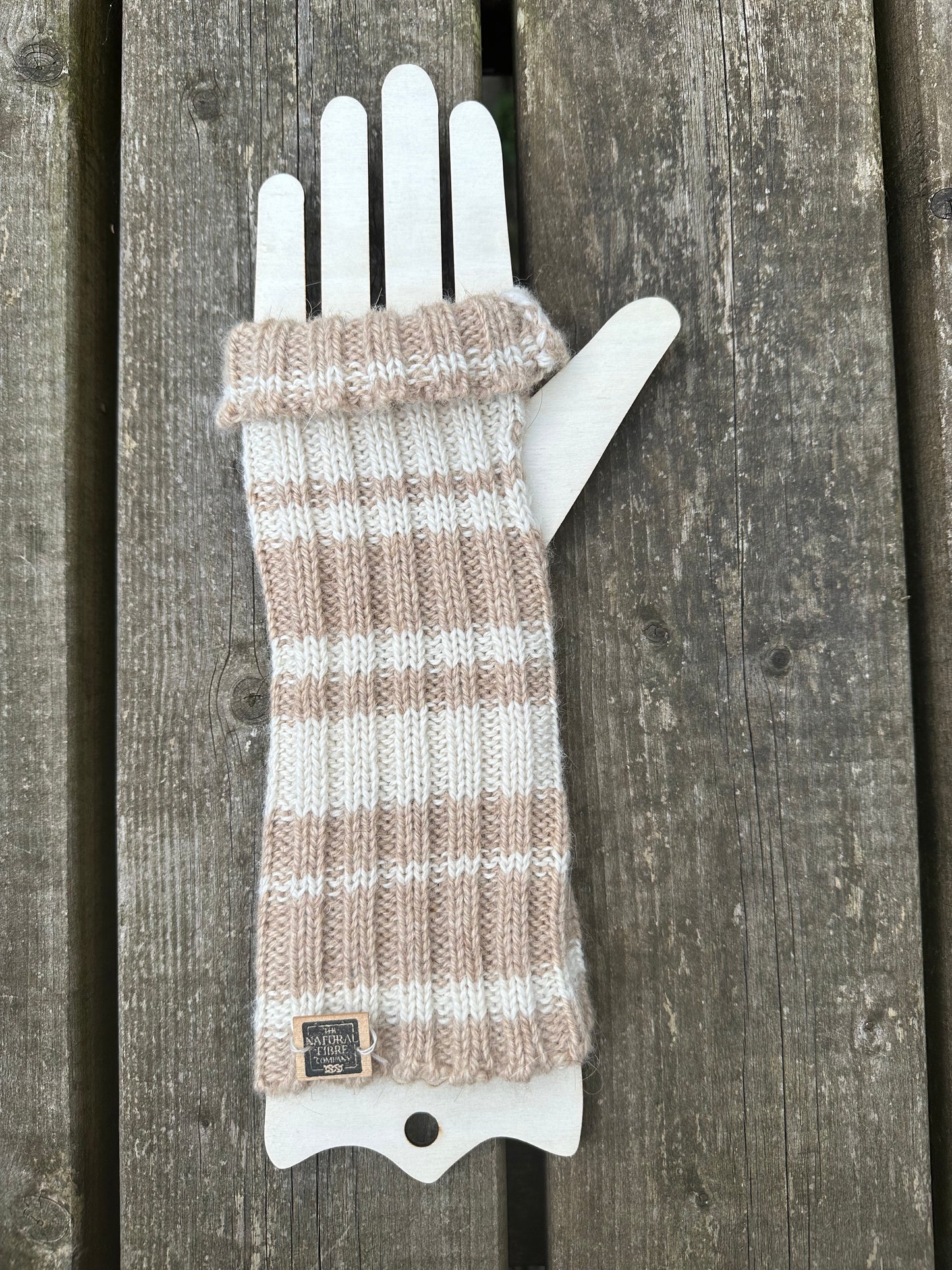 Striped Fingerless Mitts